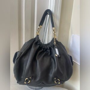 Cole Haan Black Leather Hobo with Gold Hardware EUC
